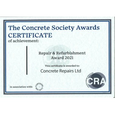 The Concrete Society Awards Certificate 