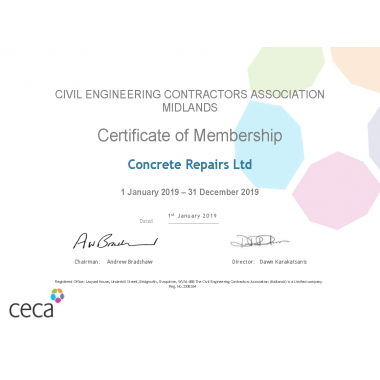CECA North East Mambership Certificate