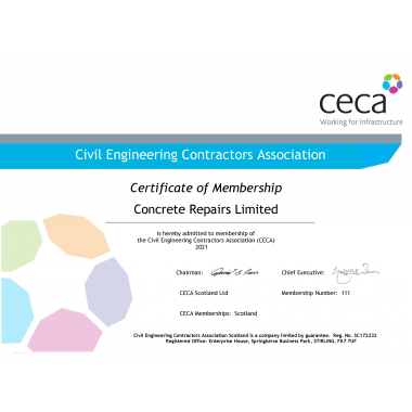 CECA Scotland Mambership Certificate