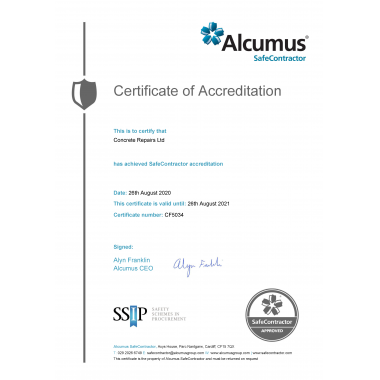 Safe Contractor Accreditation Certificate